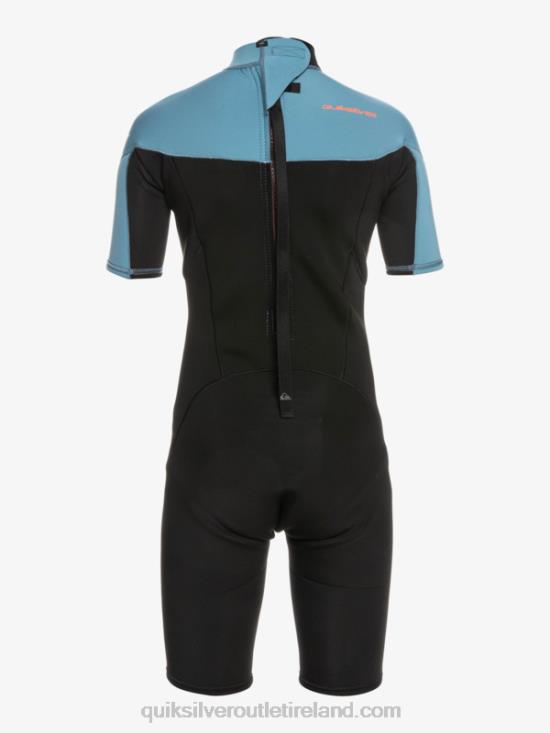 Boys Quiksilver 8-16 2/2mm Everyday Sessions Short Sleeve Back Zip Springsuit N02TD2041 black/provincial blue