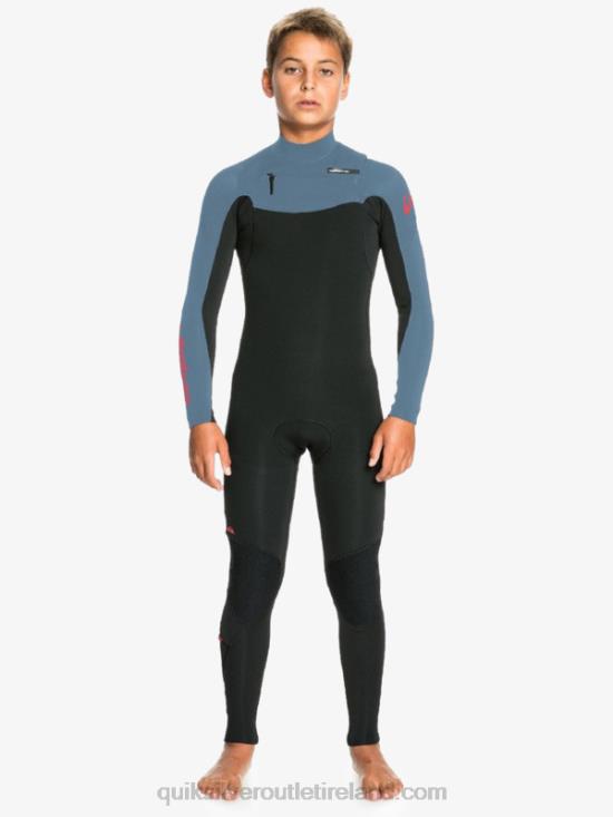 Boys Quiksilver 8-16 4/3 Everyday Sessions Back-Zip Wetsuit N02TD2226 black/provincial blue