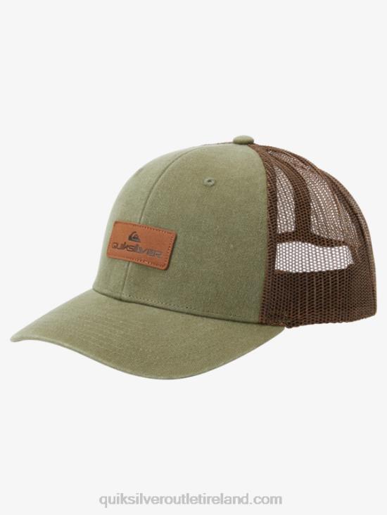 Men Quiksilver Down The Hatch Trucker Hat N02TD660 olive gray