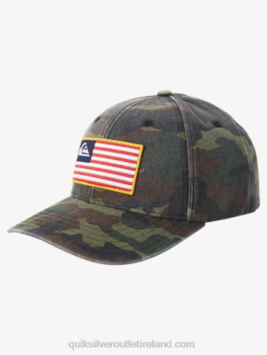 Men Quiksilver Grounded America Snapback Hat N02TD796 camo