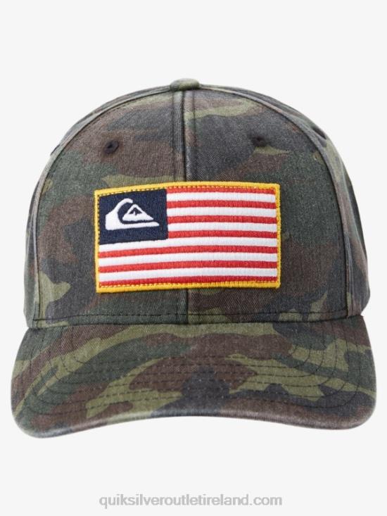 Men Quiksilver Grounded America Snapback Hat N02TD796 camo