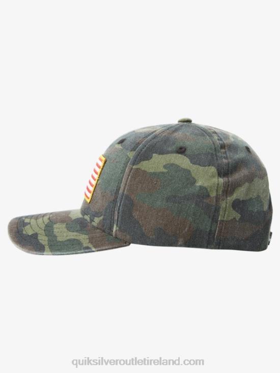 Men Quiksilver Grounded America Snapback Hat N02TD796 camo