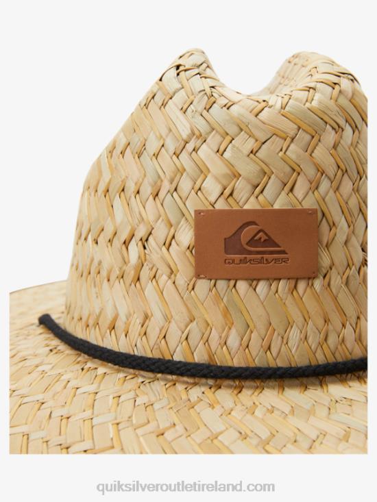 Men Quiksilver Outsider Straw Lifeguard Hat N02TD386 tarmac
