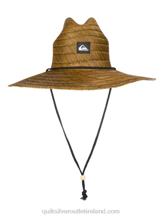 Men Quiksilver Pierside Straw Lifeguard Hat N02TD802 dark brown