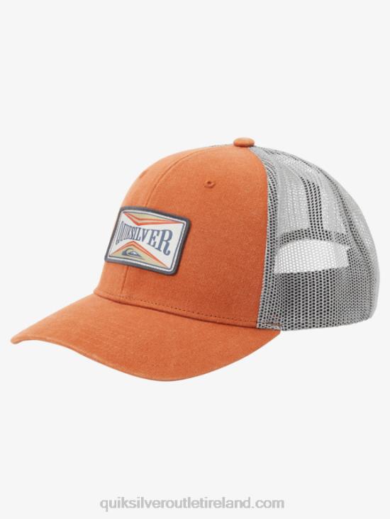 Men Quiksilver Trawler Trucker Hat N02TD439 mecca orange