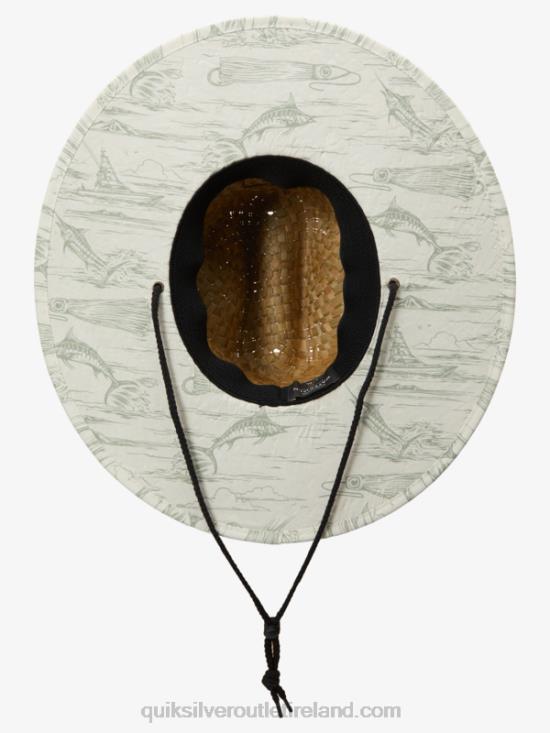 Men Quiksilver Waterman Outsider Straw Lifeguard Hat N02TD833 antique white wtrmn pocketing