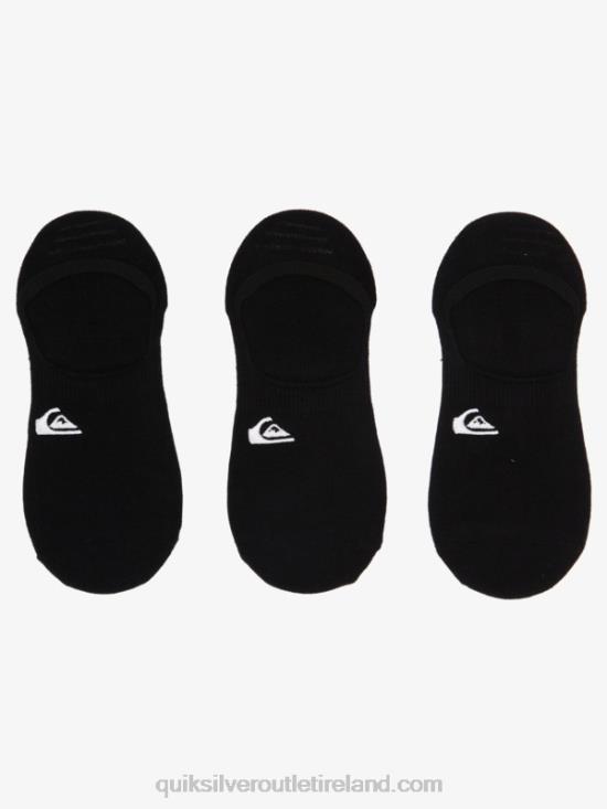Men Quiksilver 3 Pack No Show Liner Socks N02TD777 black