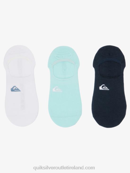 Men Quiksilver 3 Pack No Show Liner Socks N02TD778 blue light/navy blazer