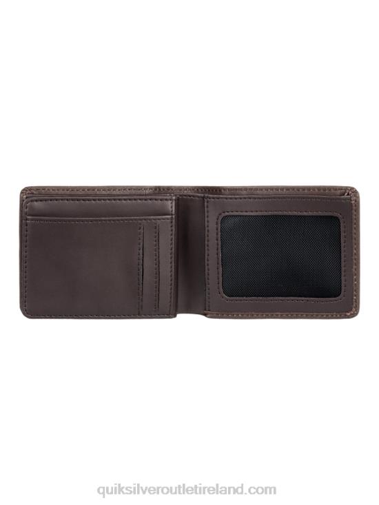 Men Quiksilver Mac Tri-Fold Leather Wallet N02TD1222 chocolate brown