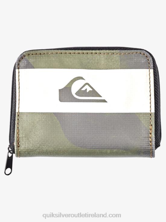 Men Quiksilver Safety Net Zip Wallet N02TD1233 black camoflage