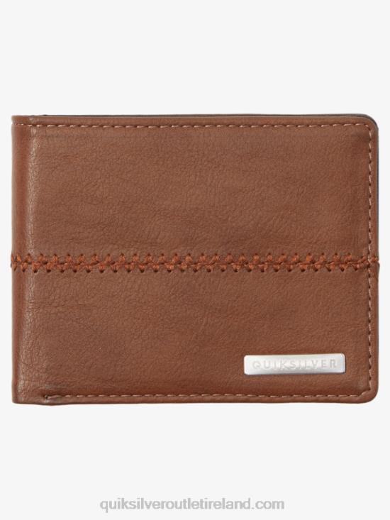 Men Quiksilver Stitchy Tri-Fold Wallet N02TD907 chocolate brown