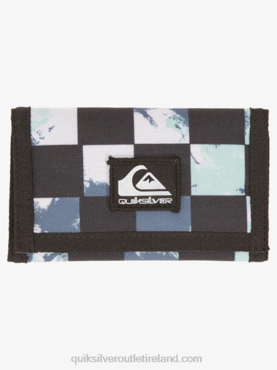 Men Quiksilver The Everydaily Printed Tri-Fold Wallet N02TD737 bering sea check tie dye 233