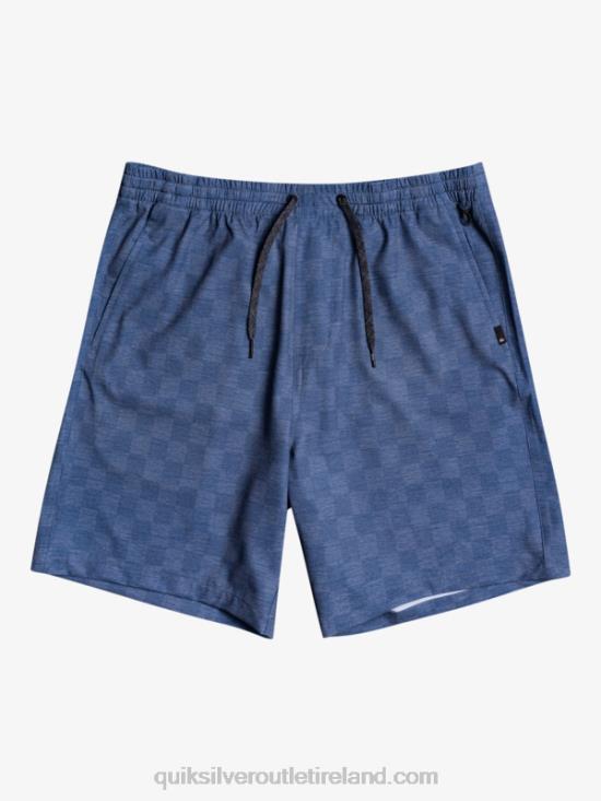 Men Quiksilver Elastic Checker 18 Amphibian Boardshorts N02TD1854 sargasso sea