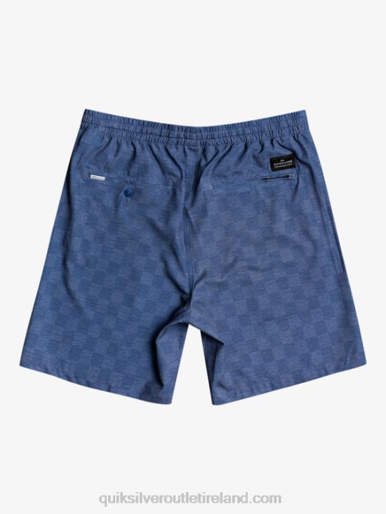 Men Quiksilver Elastic Checker 18 Amphibian Boardshorts N02TD1854 sargasso sea