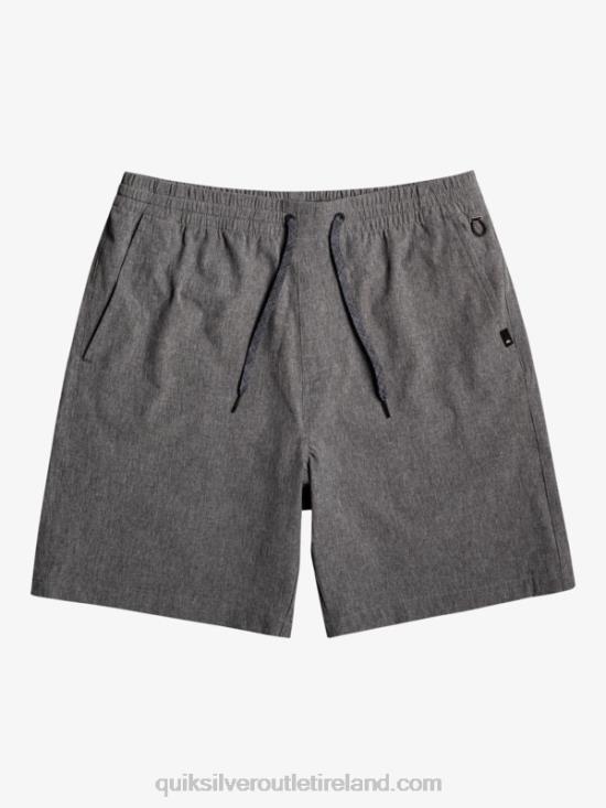 Men Quiksilver Elastic Heather Amphibian 18 Hybrid Shorts N02TD1664 black