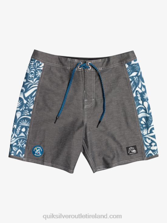 Men Quiksilver HEMPSTRETCH Original Arch Blank Canvas 18 Boardshorts N02TD1823 javier mendizabal - black