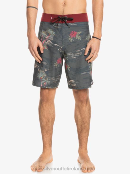 Men Quiksilver HEMPSTRETCH Scallop 19 Boardshorts N02TD1742 tarmac