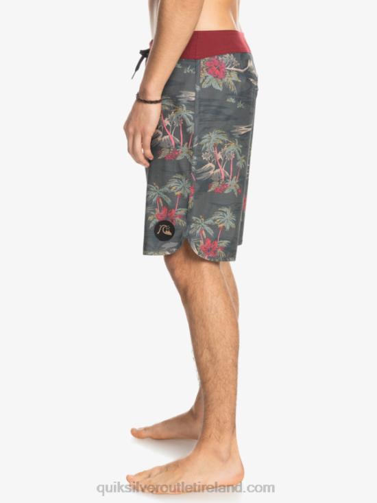 Men Quiksilver HEMPSTRETCH Scallop 19 Boardshorts N02TD1742 tarmac