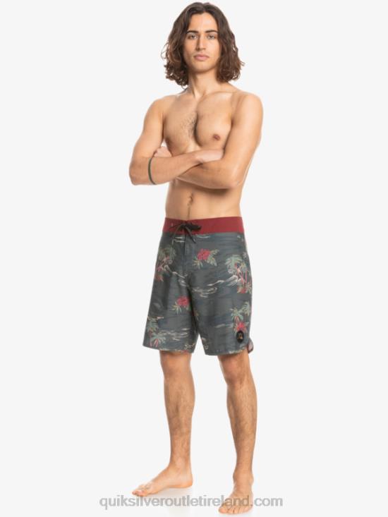 Men Quiksilver HEMPSTRETCH Scallop 19 Boardshorts N02TD1742 tarmac