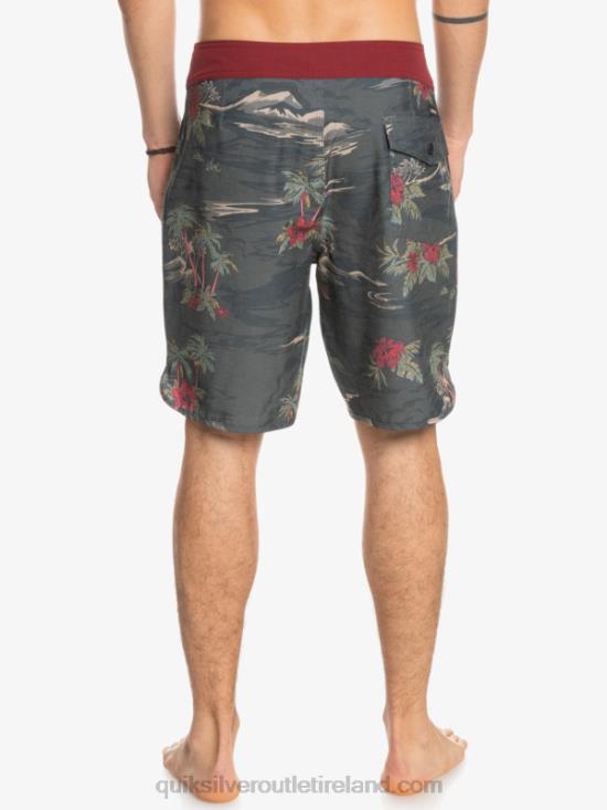 Men Quiksilver HEMPSTRETCH Scallop 19 Boardshorts N02TD1742 tarmac