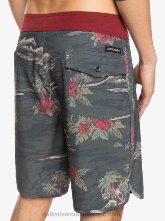 Men Quiksilver HEMPSTRETCH Scallop 19 Boardshorts N02TD1742 tarmac