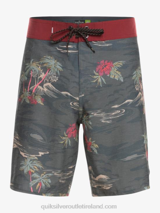 Men Quiksilver HEMPSTRETCH Scallop 19 Boardshorts N02TD1742 tarmac
