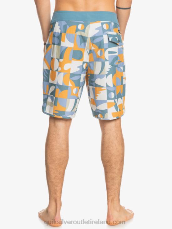 Men Quiksilver HEMPSTRETCH Scallop 19 Boardshorts N02TD1743 ashley blue