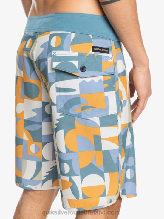 Men Quiksilver HEMPSTRETCH Scallop 19 Boardshorts N02TD1743 ashley blue