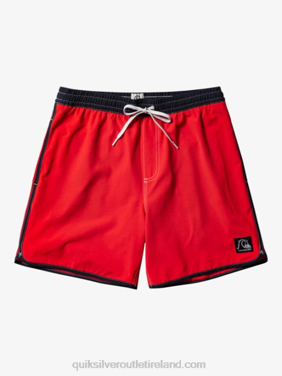 Men Quiksilver Original Scallop 17 Volleys N02TD198 high risk red