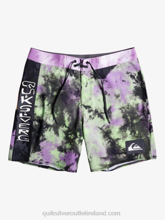 Men Quiksilver SurfSilk Acid Wash 18 Boardshorts N02TD1745 jade lime