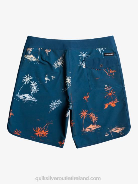Men Quiksilver SurfSilk Scallop 19 Boardshorts N02TD1492 majolica blue
