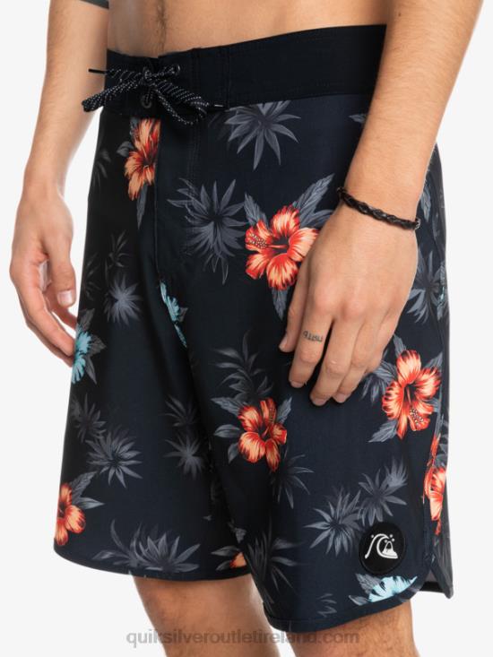Men Quiksilver SurfSilk Scallop 19 Boardshorts N02TD1496 black