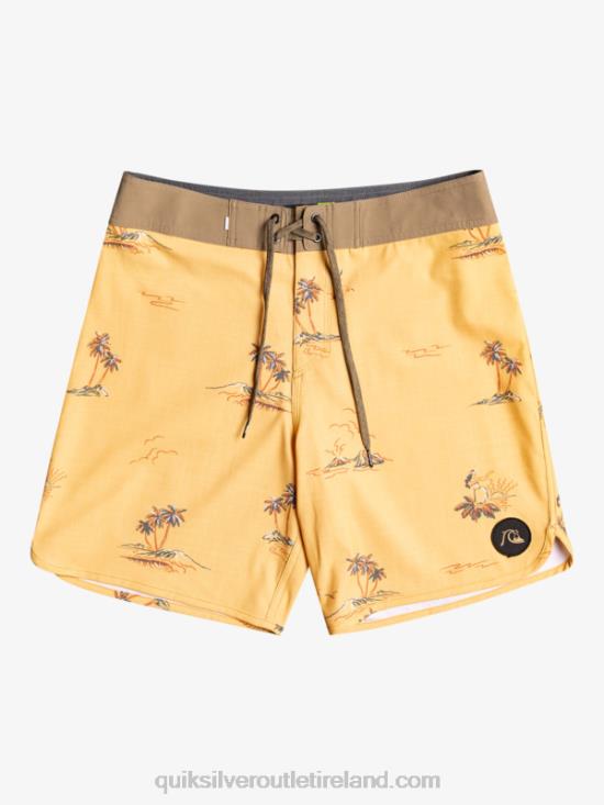 Men Quiksilver SurfSilk Scallop 19 Boardshorts N02TD1497 ochre