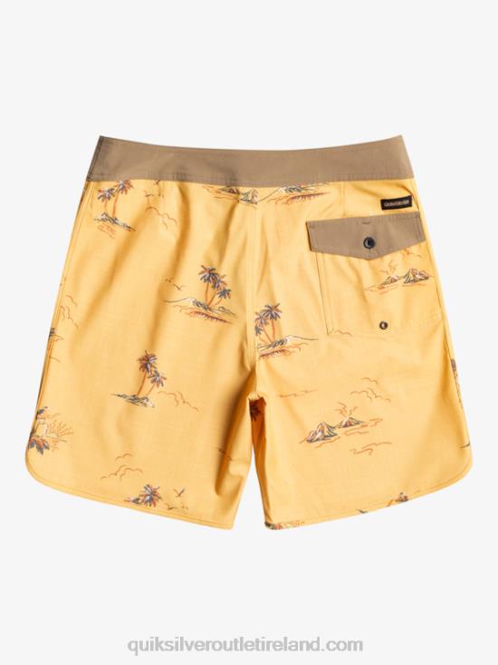Men Quiksilver SurfSilk Scallop 19 Boardshorts N02TD1497 ochre