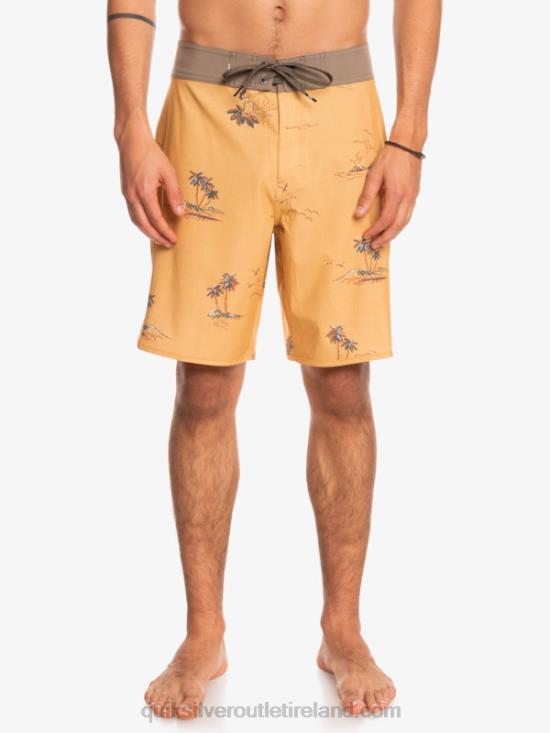 Men Quiksilver SurfSilk Scallop 19 Boardshorts N02TD1497 ochre