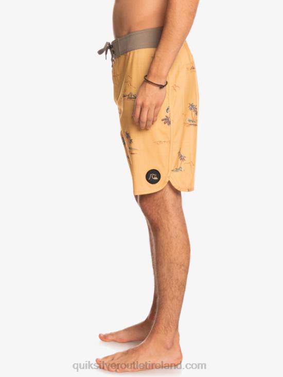 Men Quiksilver SurfSilk Scallop 19 Boardshorts N02TD1497 ochre