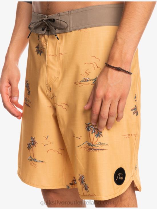 Men Quiksilver SurfSilk Scallop 19 Boardshorts N02TD1497 ochre