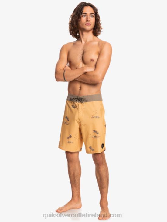 Men Quiksilver SurfSilk Scallop 19 Boardshorts N02TD1497 ochre