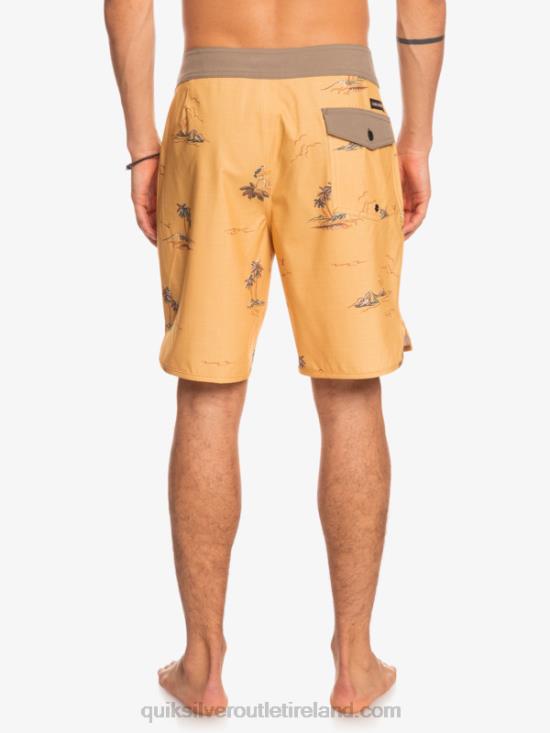 Men Quiksilver SurfSilk Scallop 19 Boardshorts N02TD1497 ochre
