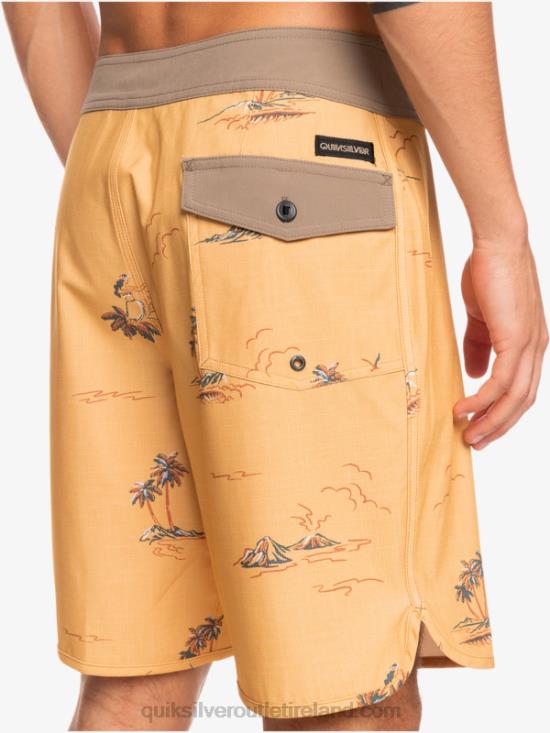 Men Quiksilver SurfSilk Scallop 19 Boardshorts N02TD1497 ochre