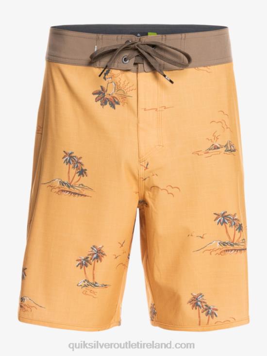 Men Quiksilver SurfSilk Scallop 19 Boardshorts N02TD1497 ochre