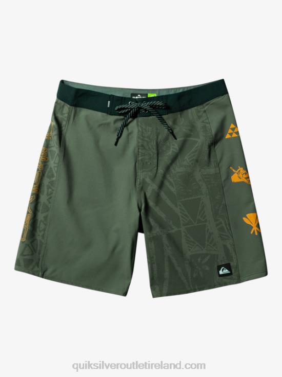 Men Quiksilver Surfsilk Arch Hawaii 19 Boardshorts N02TD638 thyme