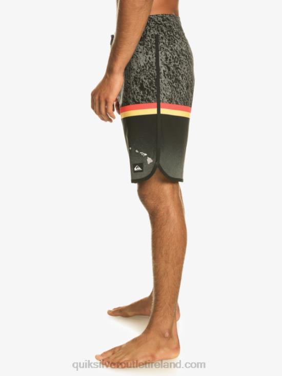 Men Quiksilver Surfsilk Division Scallop 19 Boardshorts N02TD1395 black