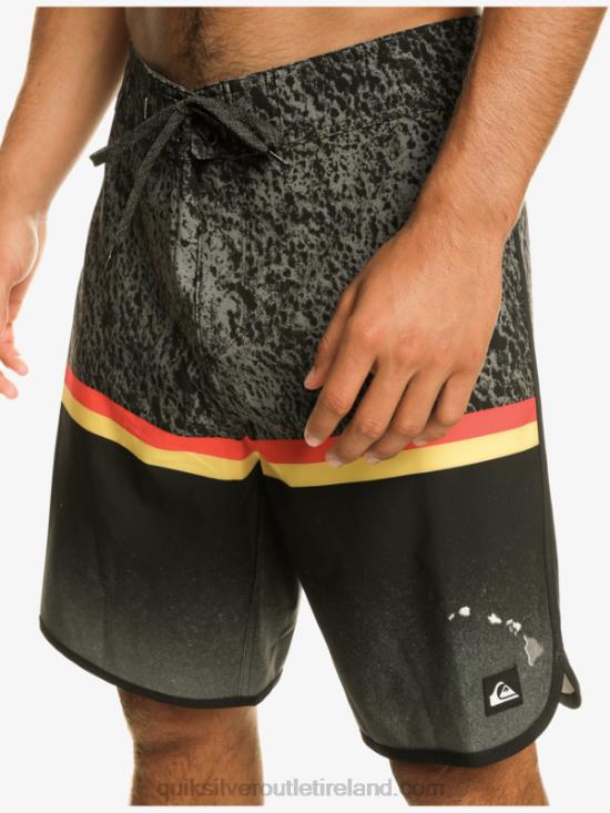 Men Quiksilver Surfsilk Division Scallop 19 Boardshorts N02TD1395 black