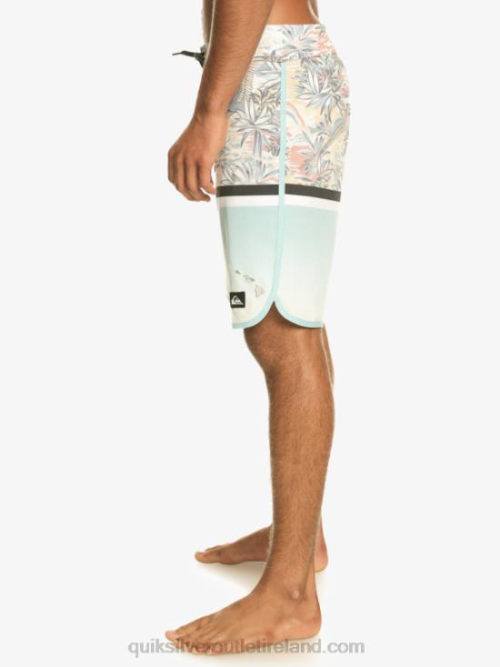 Men Quiksilver Surfsilk Division Scallop 19 Boardshorts N02TD1396 sky blue