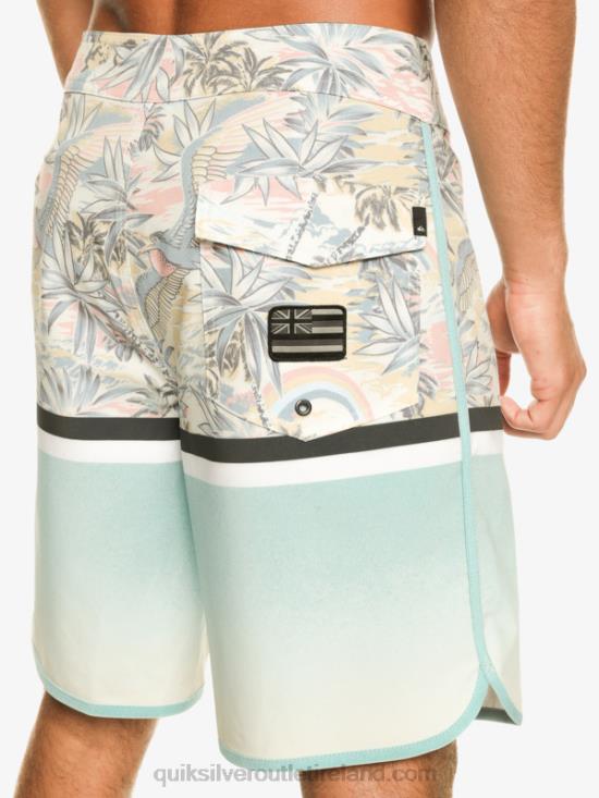 Men Quiksilver Surfsilk Division Scallop 19 Boardshorts N02TD1396 sky blue