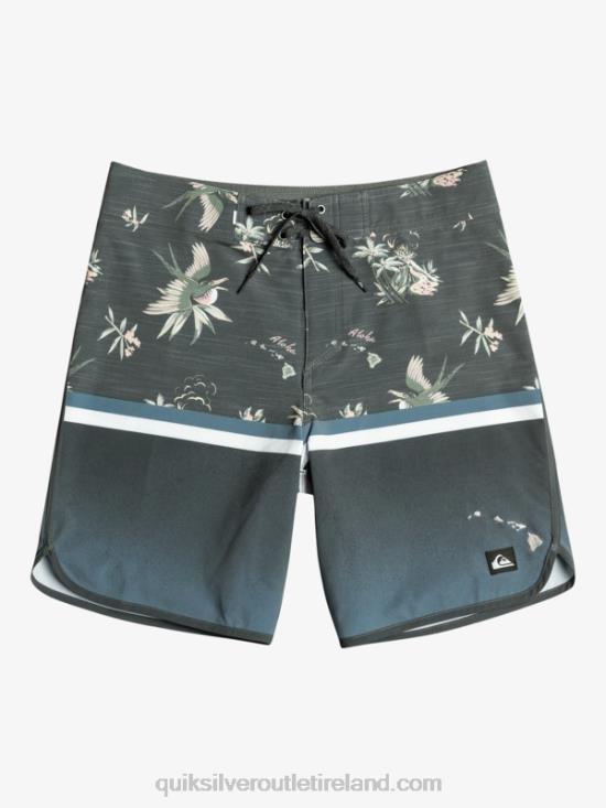 Men Quiksilver Surfsilk Division Scallop 19 Boardshorts N02TD1397 bering sea
