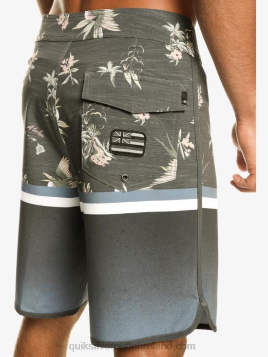 Men Quiksilver Surfsilk Division Scallop 19 Boardshorts N02TD1397 bering sea