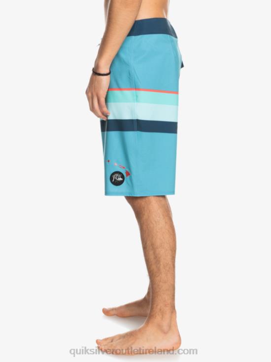 Men Quiksilver Surfsilk Faded Stripe 20 Boardshorts N02TD1604 delph blue