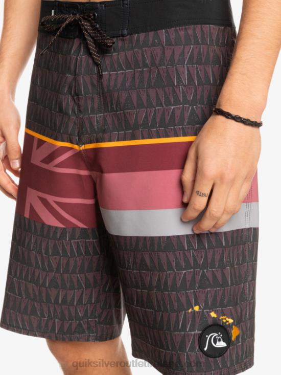 Men Quiksilver Surfsilk Faded Stripe 20 Boardshorts N02TD1605 ruby wine